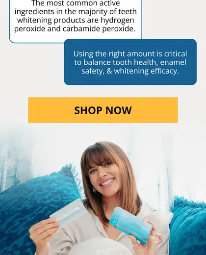 LivFresh email about teeth whitening, product comparison, woman brushing, and whitening strips.